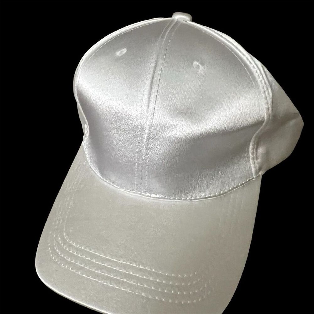 Stylish Satin Baseball Cap White Unisex Adjustable Strap Lightweight Bre…
